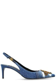Dolce & Gabbana | Dolce & Gabbana Embellished Denim Slingback Pumps
