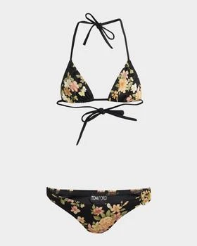 Tom Ford | Floral-Print Buckle Triangle Bikini Set
