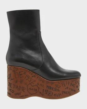 Chloé | Maxime Leather Platform Ankle Boots
