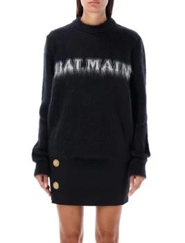 Balmain | Balmain Logo Jacquard Crewneck Knitted Jumper