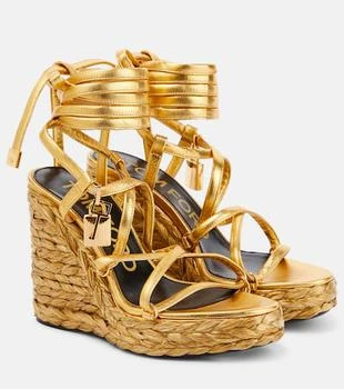Tom Ford | Padlock leather wedge sandals
