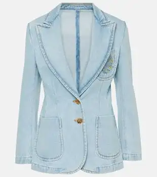 ETRO | Embroidered denim blazer
