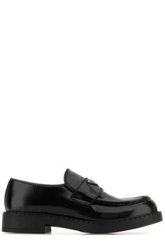 Prada | Prada Logo Plaque Slip-On Loafers