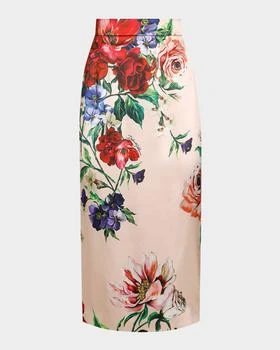 Dolce & Gabbana | Rasovi Bouquet Satin Midi Skirt