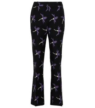 Valentino | Floral wool-blend straight pants