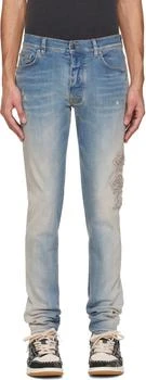 AMIRI | Blue MA Quad Applique Skinny Jeans