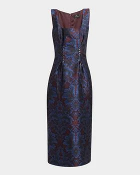 ETRO | Floral Jacquard Laced Midi Dress