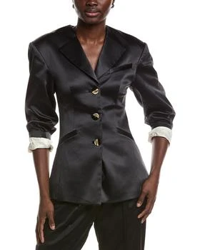 Ganni Double Satin Fitted Blazer
