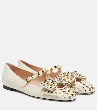 Valentino | Bowow studded leather Mary Jane flats