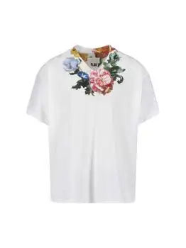 MAISON MARGIELA | Maison Margiela Floral Printed V-Neck T-Shirt