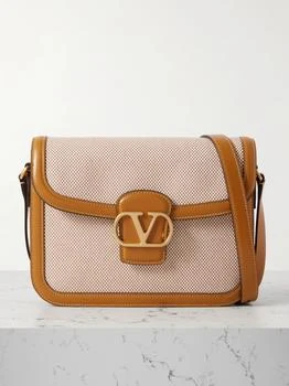 Valentino | 9to5 Leather-trimmed Canvas Shoulder Bag - Beige