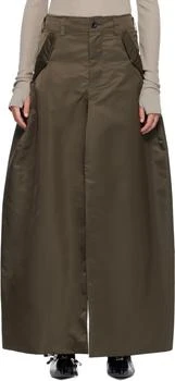Sacai | Khaki Nylon Twill Maxi Skirt