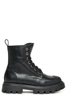 Marni Marni Kids Logo Printed Round Toe Lace-Up Boots