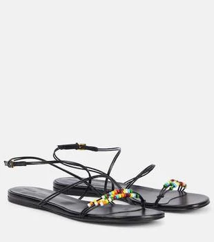 Khaite | Loop beaded leather sandals