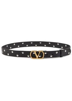 Valentino | VLogo stud-embellished leather belt