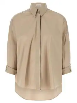 Brunello Cucinelli | Brunello Cucinelli Monili Detailed Long-Sleeved Shirt