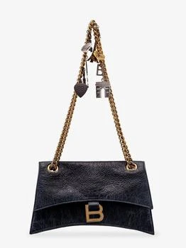 Balenciaga | Leather shoulder bag with dirty effect and iconic metal logo