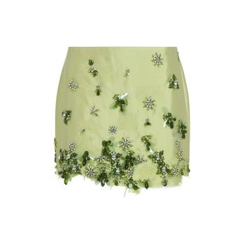 Prada | Prada Embellished Raw-Cut Hem Mini Skirt