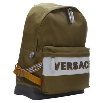 Versace | reflective logo nylon orange greca strap backpack