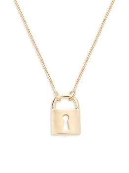 Saks Fifth Avenue | 14K Yellow Gold Lock Pendant Necklace
