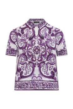 Dolce & Gabbana | Dolce & Gabbana Majolica Printed Short-Sleeved Polo Shirt