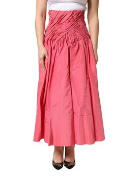 Dolce & Gabbana | Silk Pleated High Waist Midi Women's Skirt