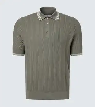 Brunello Cucinelli | Ribbed-knit cotton polo shirt