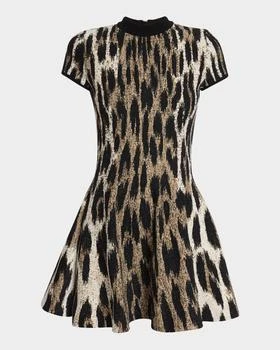 Balmain | Leopard Jacquard Fit-&-Flare Mini Dress