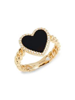 Effy | 14K Yellow Gold, Onyx
0.11 TCW Diamond Heart Ring