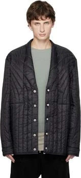 Rick Owens | Black Concordians Long Sleeve Quilted Liner Down Jacket