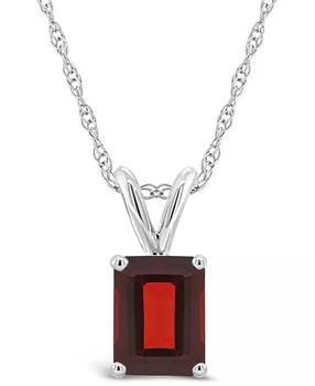 Macy
s | Garnet Pendant Necklace (2 ct.t.w) in 14K White Gold