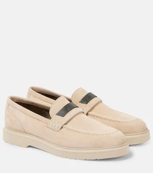 Brunello Cucinelli | Monili suede penny loafers