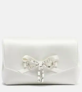 Jimmy Choo | Soft Bow Mini embellished satin clutch