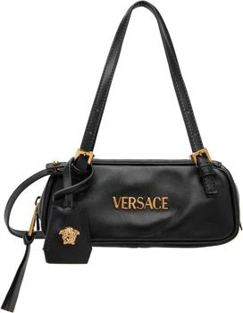 Versace | Black 'Versace Tag' Nappa Bowling Mini Bag