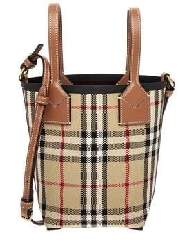 Burberry | London Mini Check Canvas & Leather Tote