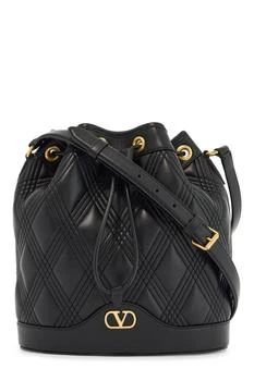 Valentino | Valentino VLogo Plaque Drawstring Quilted Shoulder Bag