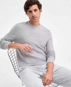 Alfani Men's Long Sleeve Textured Merino Crewneck Sweater, Macy's Exclusive