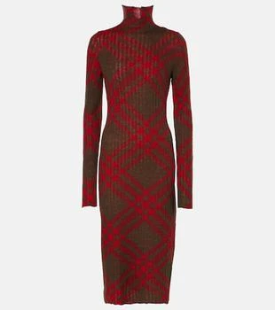 Burberry | Burberry Check ribbed-knit midi dress