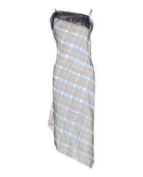 Salvatore Ferragamo | Organza Plaid-Check Midi Dress