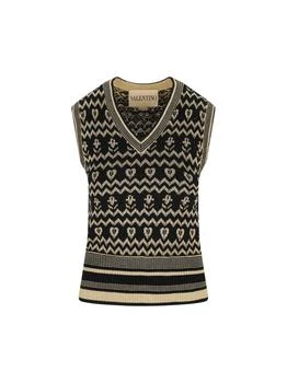 Valentino | Valentino All-Over Patterned V-Neck Vest