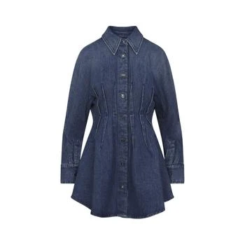 Givenchy | Givenchy Collared Long-Sleeve Mini Denim Dress