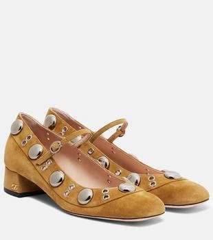 Valentino | Nellcote studded suede Mary Jane pumps