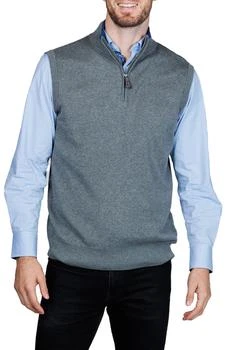 TailorByrd Fine Knit Quarter Zip Sweater Vest