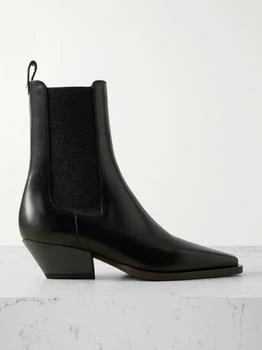 Brunello Cucinelli | Bead-embellished Leather Ankle Boots  - IT36