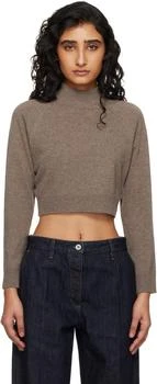 Jil Sander | Brown LS Crop Sweater