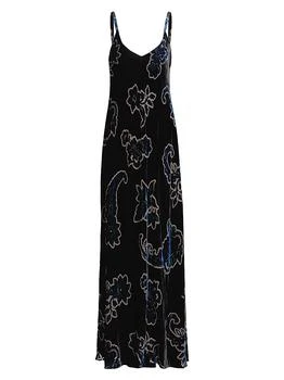 Kanako Burnout Velvet Maxi Dress