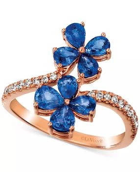 Le Vian | Blueberry Sapphire (1-1/2 ct. t.w.) 
Nude Diamond (1/5 ct. t.w.) Flower Statement Ring in 14k Rose Gold