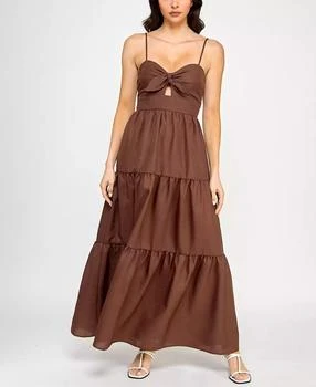 Juniors' Tiered Keyhole Fit & Flare Dress