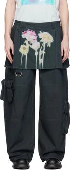 Black Lawn Skirt Cargo Pants