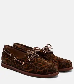 Gianvito Rossi | Vandee leopard-print suede boat shoes